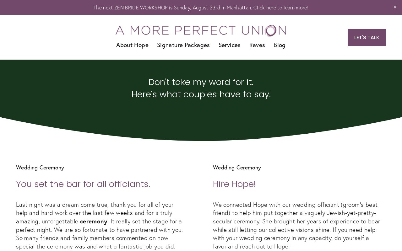 A More Perfect Union - Hope Mirlis